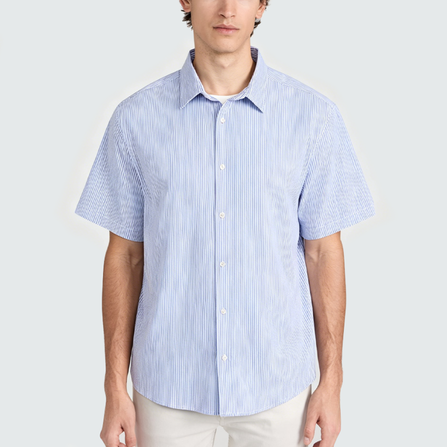Men's Simple Plaid Short-Sleeve Shirt