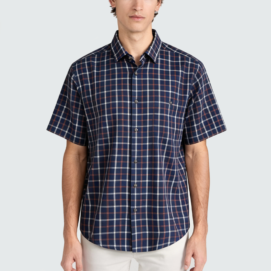 Men's Classic Plaid Short-Sleeve Shirt