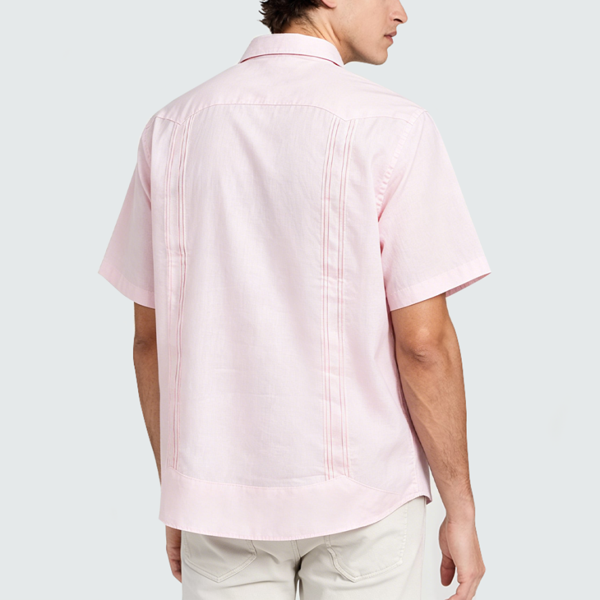 Premium Pink Pure Linen Short-Sleeve Shirt
