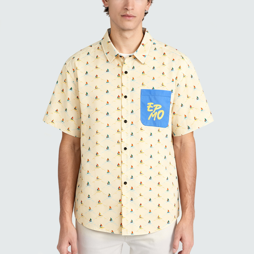 Yellow versatile men's short-sleeved shirt