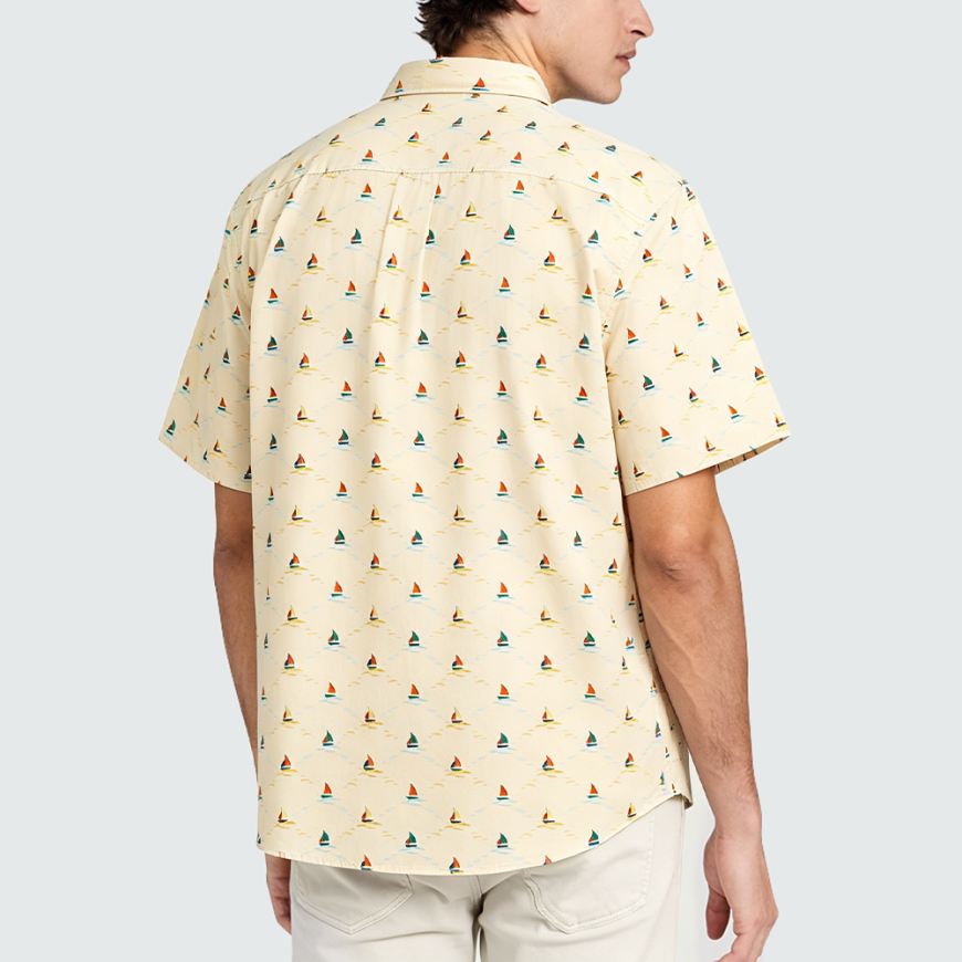 Yellow versatile men's short-sleeved shirt