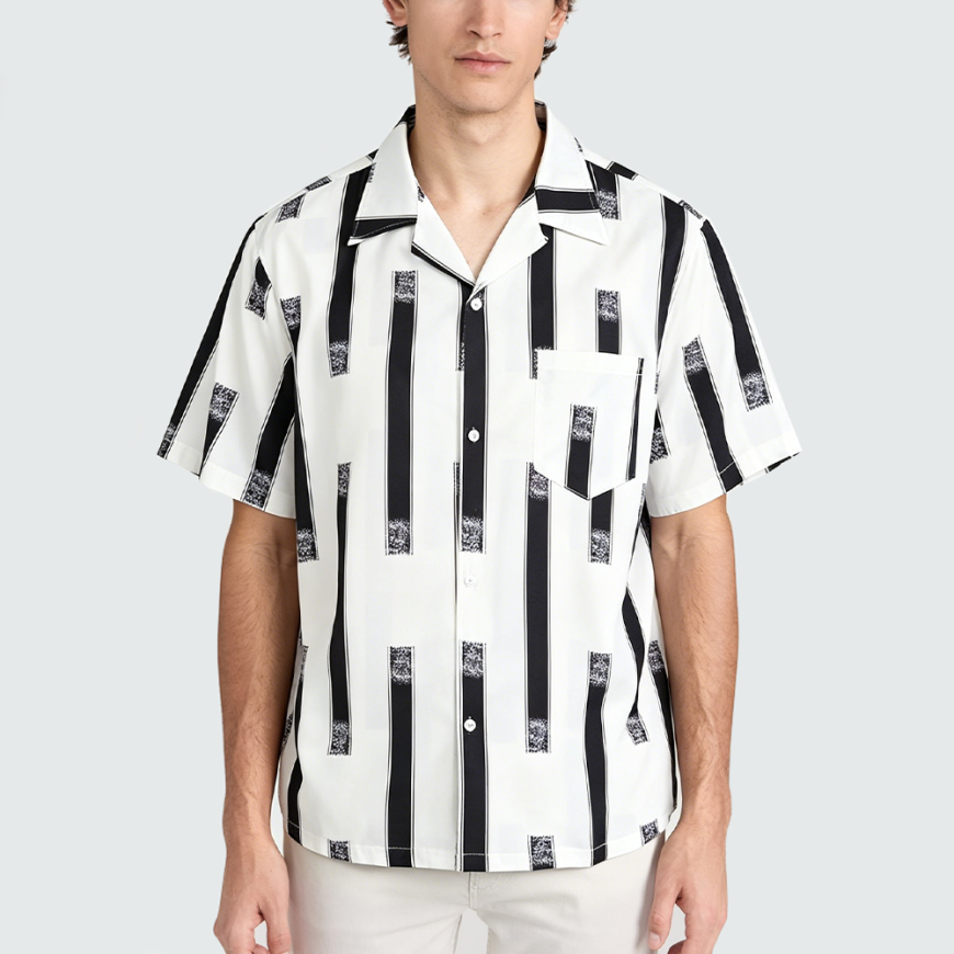 Printed Wrinkle-Resistant Pure Cotton Short-Sleeve Shirt
