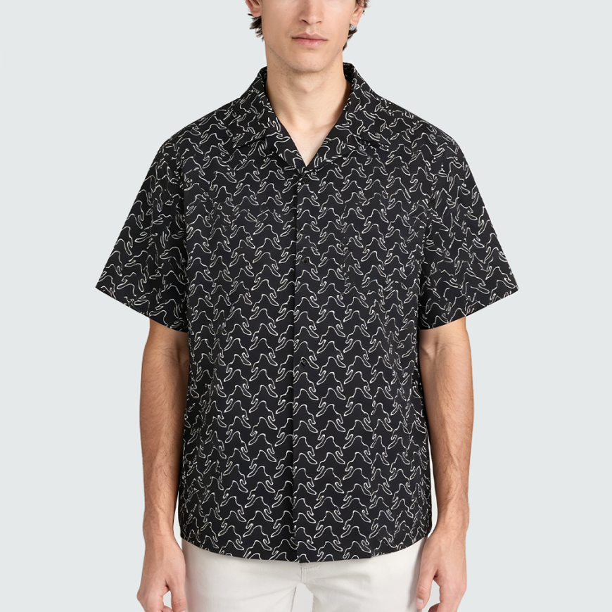 Men's Printed Cuban Collar Shirt