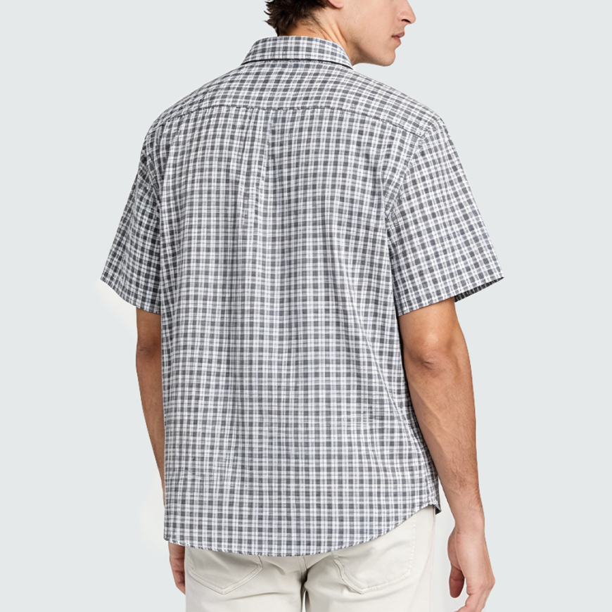 High-Quality Flannel Plaid Short-Sleeve Shirt