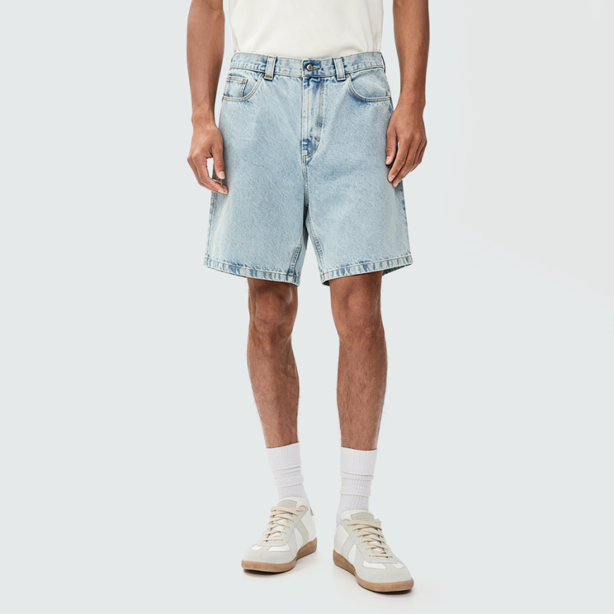 Men's Pure Cotton Breathable Wide-Leg Denim Shorts