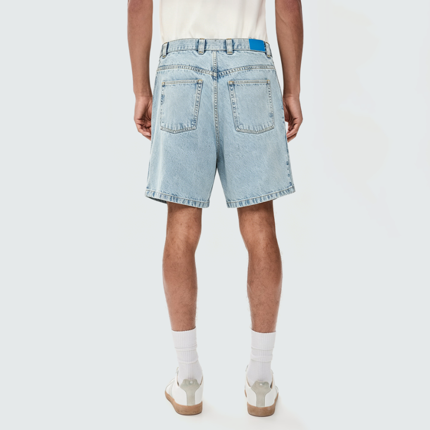 Men's Pure Cotton Breathable Wide-Leg Denim Shorts