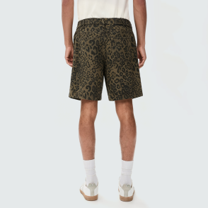 Men's Retro Leopard Print Denim Shorts