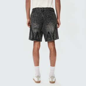 Men's Black Blended Denim Shorts