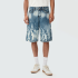 Distressed Wide-Leg Denim Shorts