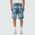 Distressed Wide-Leg Denim Shorts