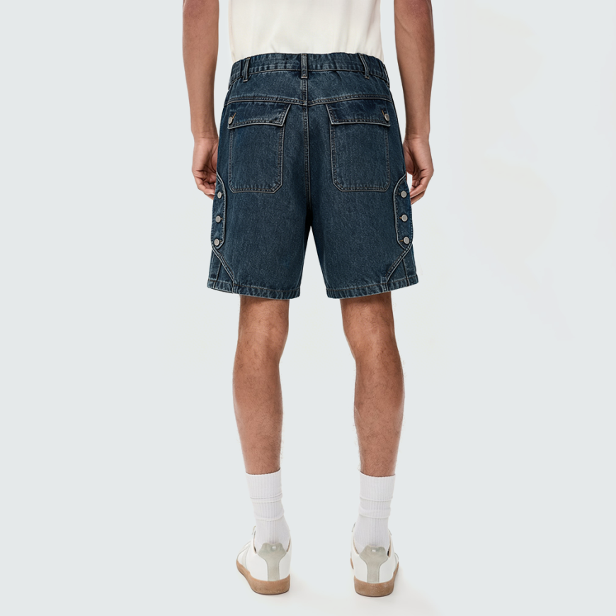 High-Street Washed Distressed Denim Shorts
