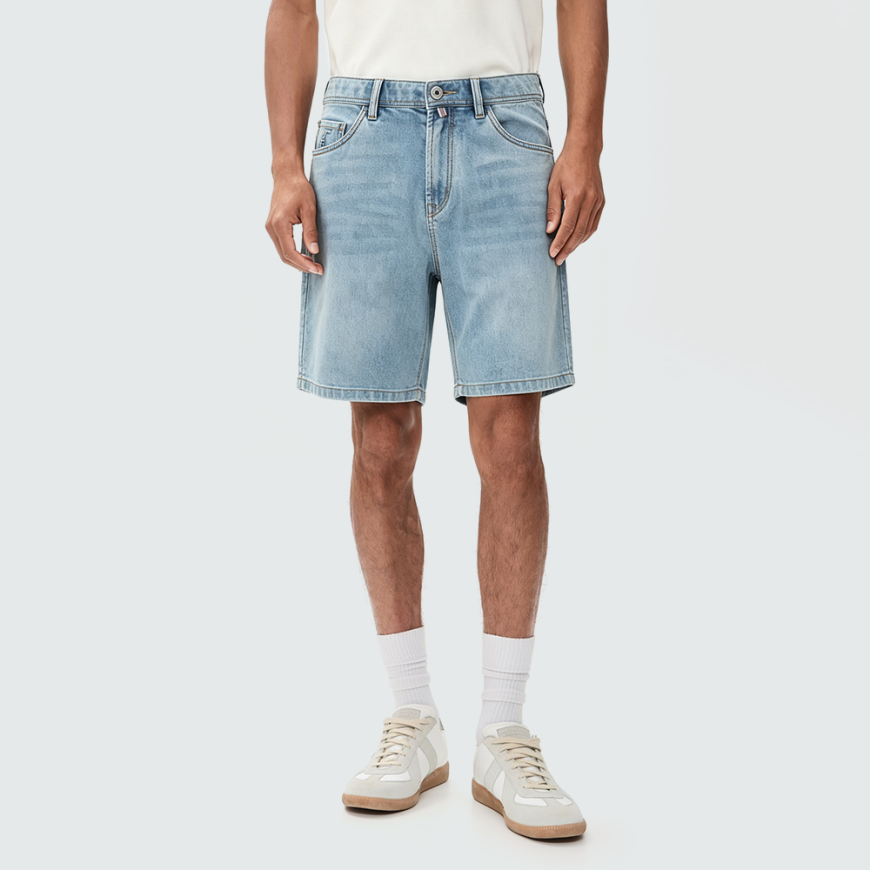 Retro Stretchy and Breathable Men's Denim Shorts