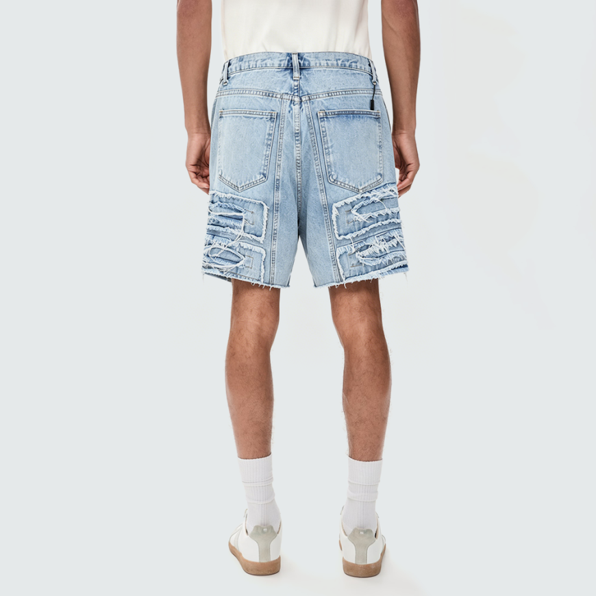 High-Street Hip-Hop Breathable Distressed Straight-Leg Pants