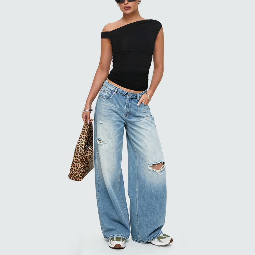 Trendy New Women's Distressed Trousers