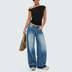 Casual Trousers with Decorative Pockets