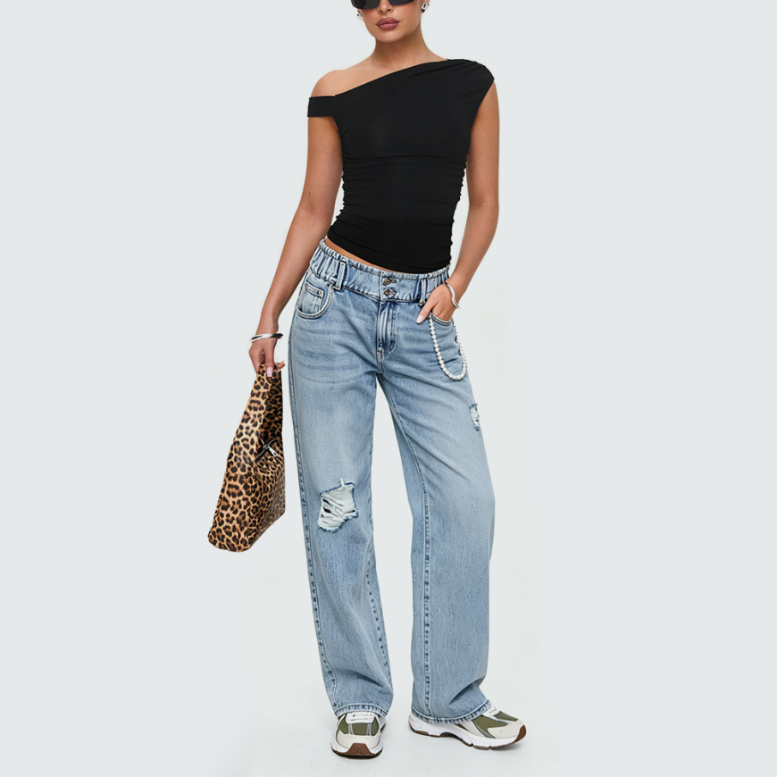 Breathable Pure Cotton Trousers with Button Fly