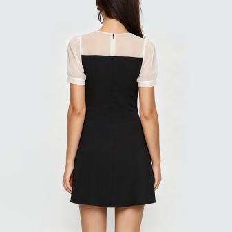 Black Pleated Mini Dress